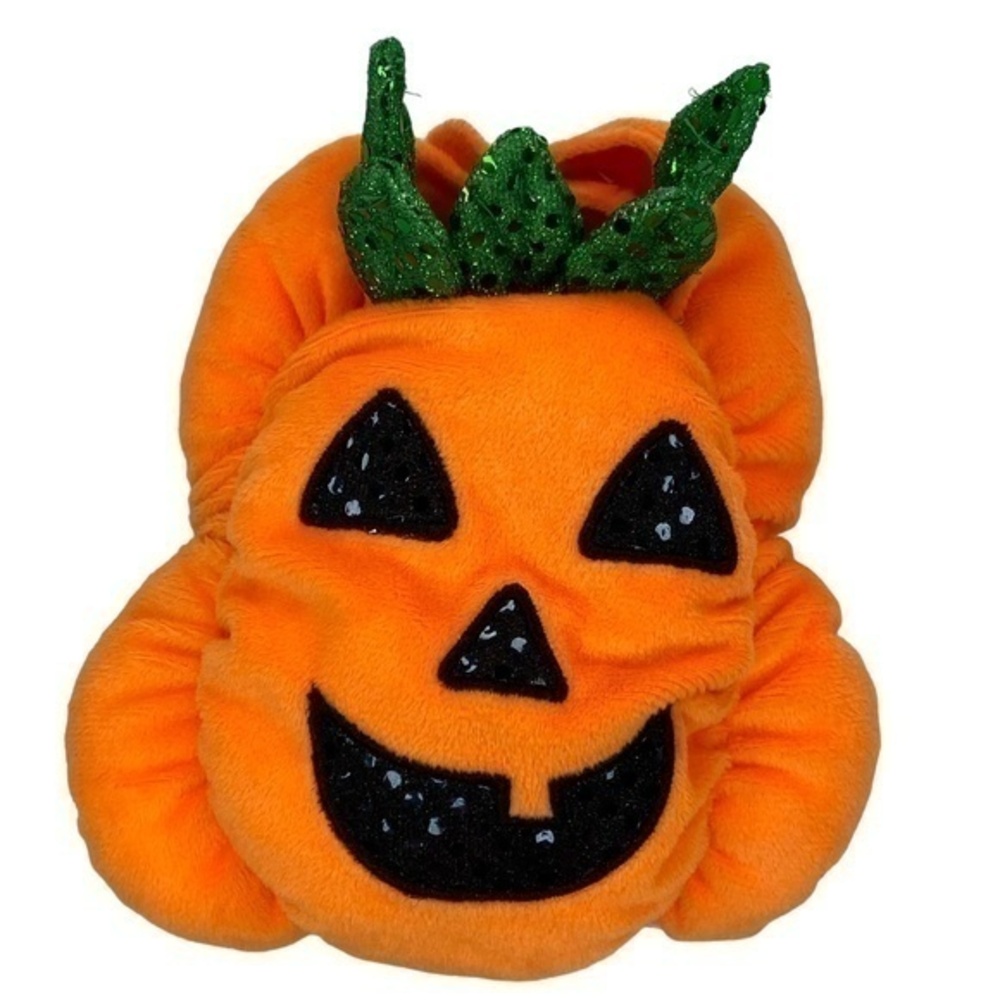 Thrills Chills Collection Dog Pumpkin Costume Plush Sequin Halloween Size XS